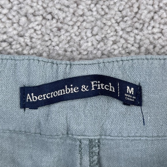 Abercrombie and Fitch Shorts Womens Medium Green Linen Blend Waist Tie NEW NWT - Picture 4 of 15